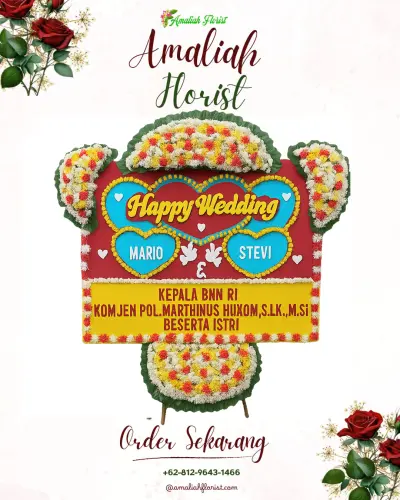 Karangan Papan Bunga Pernikahan di Sumberpetung